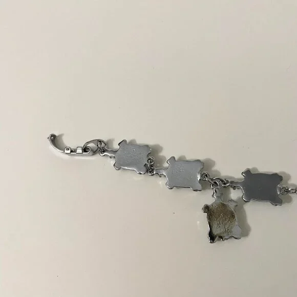 Multi Coloured Turtle Shell Bracelet 7 Inch Long - Picture 16 of 16